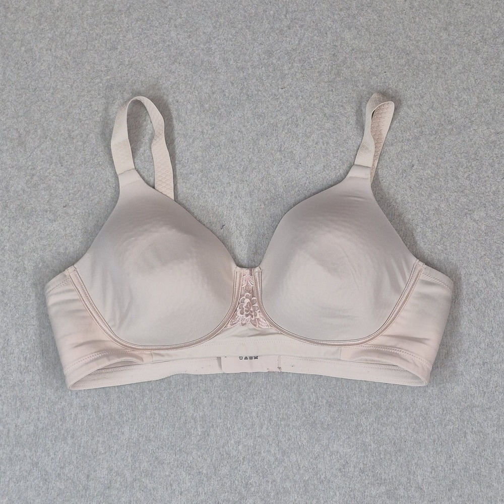 Vanity Fair Women Bra 38C Beige Adjustable Strap T-Shirt 71380 Wireless Lace